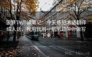 菠萝TV阅读笔记：今天练把术语翻译成人话，我用我用一组问题带你做写下来